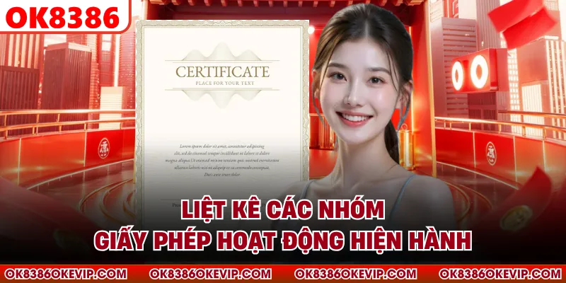 Liệt kê các nhóm giấy phép hoạt động hiện hành